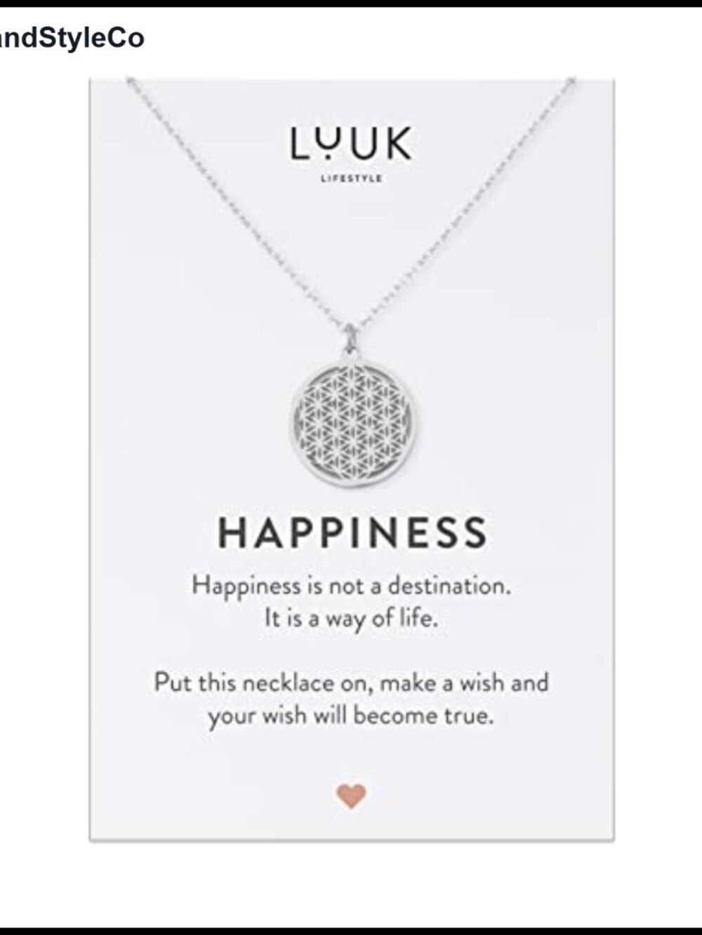 Stainless Steel Flower of Life Pendant Necklace with Gift Card, Adjustable